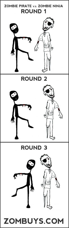 Zombie Pirate v.s. Zombie Ninja